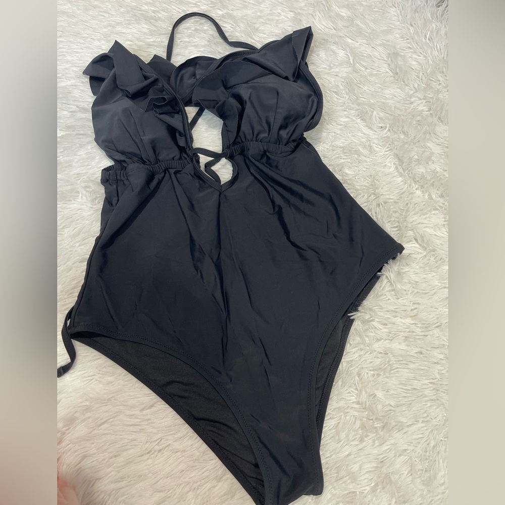 Cupshe Black One-Piece Kids Swimsuit